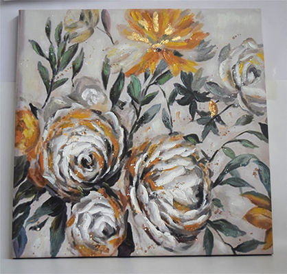 Hand Painted Canvas Oil Painting for Landscape Decoration without Frame Featuring Modern Large Flower