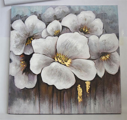 Hand Painted Canvas Oil Painting for Landscape Decoration without Frame Featuring Modern Large Flower