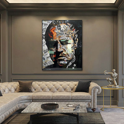 6 Color Portrait Crystal Porcelain Painting On Acrylic Graffiti Art Wall Decor With Frame