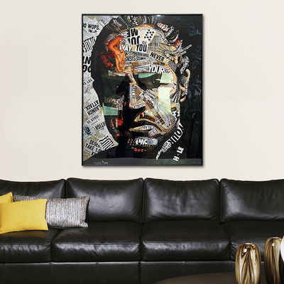 6 Color Portrait Crystal Porcelain Painting On Acrylic Graffiti Art Wall Decor With Frame