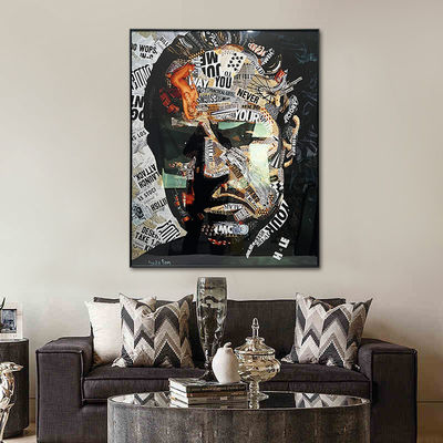 6 Color Portrait Crystal Porcelain Painting On Acrylic Graffiti Art Wall Decor With Frame