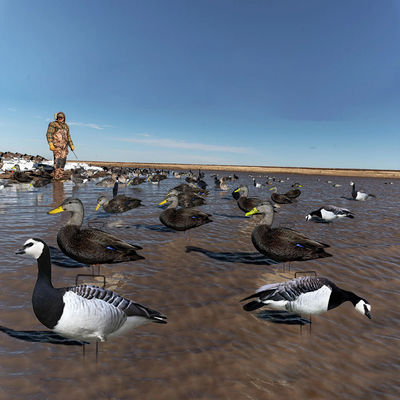 Waterproof Lifelike Silhouette Geese Decoy 1200g With Matte Black Coated Stake