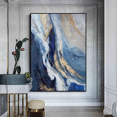Handpainted Abstract Canvas Landscape Oil Painting Modern Style Wall Hanging Decor Art