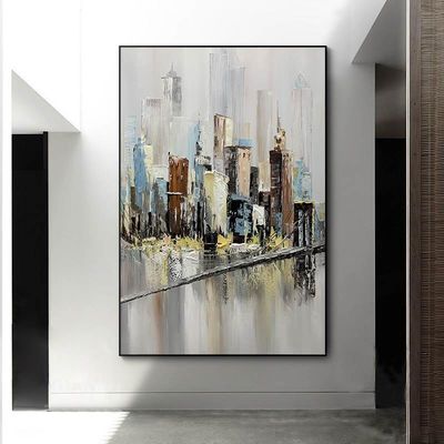 Modern Style Pure Hand Painted Colorful Knife Oil Painting on Canvas for Living Room Decor Abstract Texture Wall Painting
