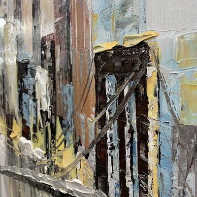 Modern Style Pure Hand Painted Colorful Knife Oil Painting on Canvas for Living Room Decor Abstract Texture Wall Painting
