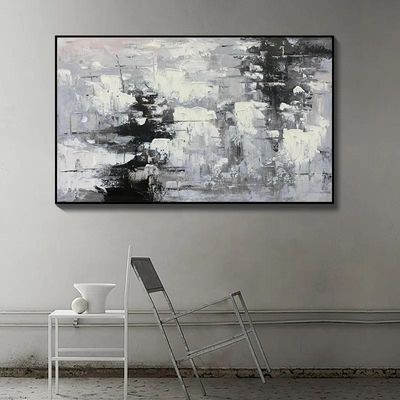 Handpainted Large Acrylic Wall Art Oil Painting on Abstract Art Artwork with Canvas Support Base and 6 Color Print Method