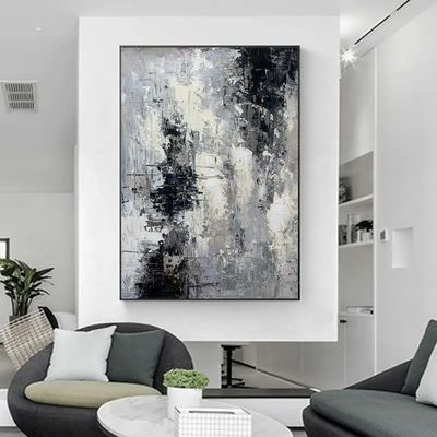 Handpainted Large Acrylic Wall Art Oil Painting on Abstract Art Artwork with Canvas Support Base and 6 Color Print Method