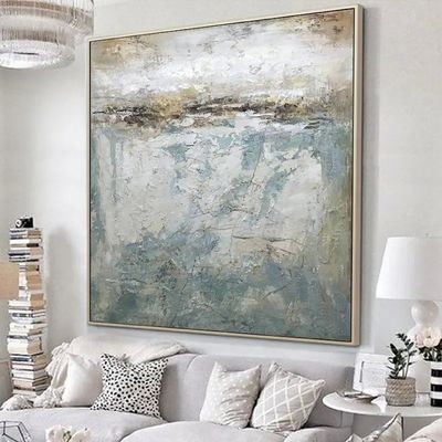 Contemporary Large Hand Painted Abstract Oil Painting on Canvas for Living Room Print Method 6 color Subjects LANDSCAPE