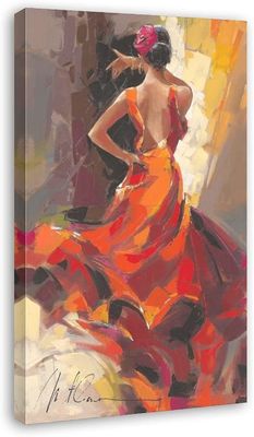 Customized Size Accepted Hand Painted Graceful Girl Dancers Canvas Poster Wall Art Decor Print Paintings for Living Room
