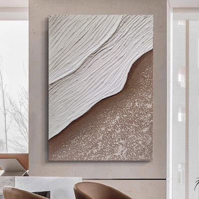 Creative 3d Relief Painting Medium Oil Handpainted Sea Wave Texture Sandstone Painting Modern Home Decoration Wall Art Craft
