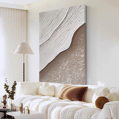 Creative 3d Relief Painting Medium Oil Handpainted Sea Wave Texture Sandstone Painting Modern Home Decoration Wall Art Craft