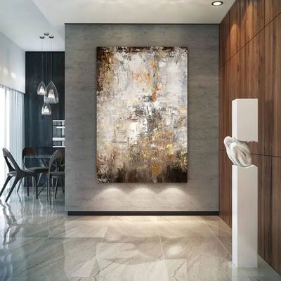 100% Handmade Original Custom Abstract Oil Painting Canvas Modern hand painted art gold foil 6 color Print Method NO Frame