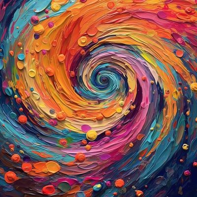 Colourful 3d Relief Landscape Oil Paintings With Thick Texture Art Design Decorative Canvas Abstract Whirlpool Art Wall