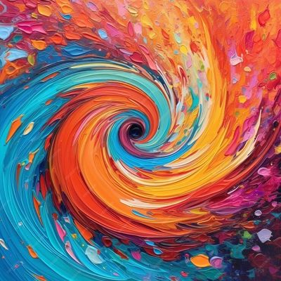 Colourful 3d Relief Landscape Oil Paintings With Thick Texture Art Design Decorative Canvas Abstract Whirlpool Art Wall