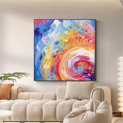 Colourful 3d Relief Landscape Oil Paintings With Thick Texture Art Design Decorative Canvas Abstract Whirlpool Art Wall