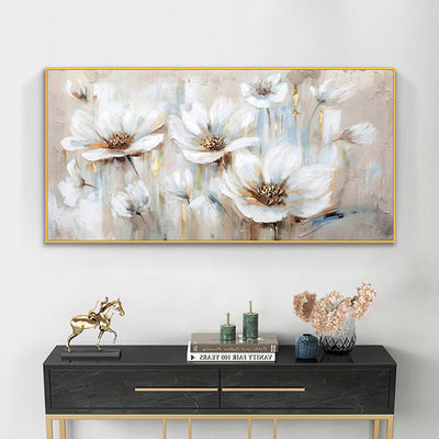 Customized Size Accepted 100% Hand Painted Wall Art Abstract White Flowers Home Decor Modern Abstract Flowers Oil Painting