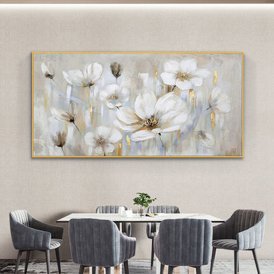 Customized Size Accepted 100% Hand Painted Wall Art Abstract White Flowers Home Decor Modern Abstract Flowers Oil Painting