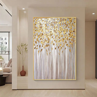 Modern Decoration Salon Posters On The Wall Pure Hand Drawn Abstract Oil Painting On Canvas Gold Foil Picture Medium Oil
