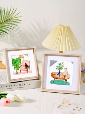 Mdf Personalized Wooden Painting Frame Wall Art Floater Frame For Display Picture