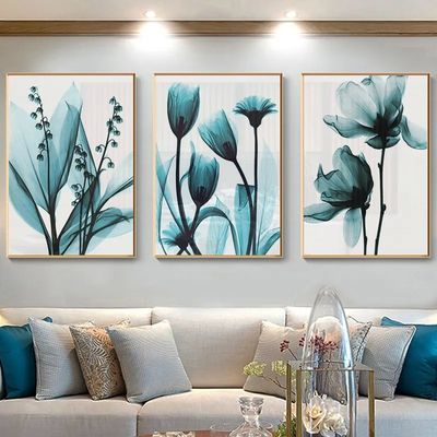 Abstract Floral Oil Painting Print on Canvas for Living Room Wall Decoration Medium Oil