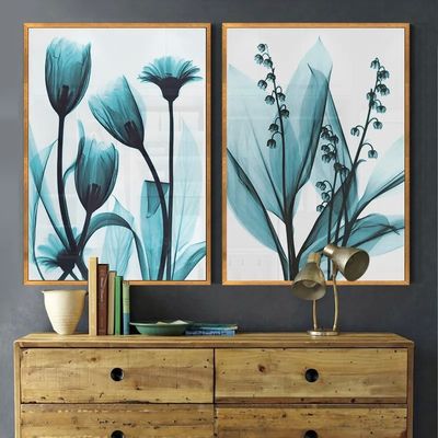 Abstract Floral Oil Painting Print on Canvas for Living Room Wall Decoration Medium Oil