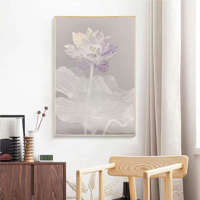 Modern Textured Canvas Oil Painting 6 Color Print Method Hand Painted Flower Picture for Living Room Art Relief Painting