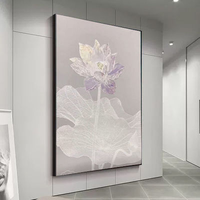Modern Textured Canvas Oil Painting 6 Color Print Method Hand Painted Flower Picture for Living Room Art Relief Painting