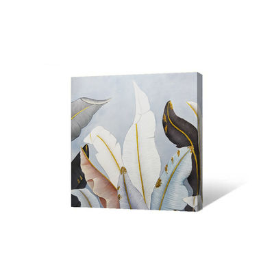 Hand Painted Textured Canvas Oil Painting of Abstract Flower in Modern Style for Living Room Decoration