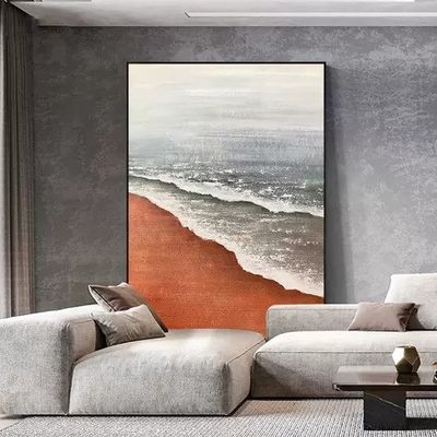 Relief Art Wall Decoration Hanging Painting 3d Craft Colored Painting Beach Landscape Painted Oil Painting For Home Decor