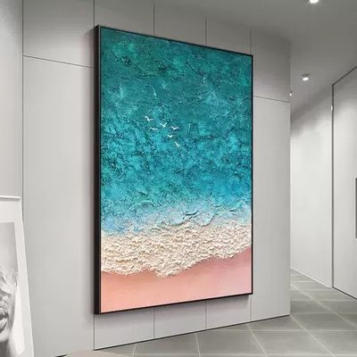 Relief Art Wall Decoration Hanging Painting 3d Craft Colored Painting Beach Landscape Painted Oil Painting For Home Decor