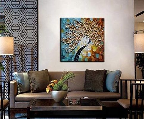 Hand Painted Wall Hanging Decor Impressionist Blossoming Almond Tree Flower Van Gogh Oil Painting on Canvas Support Base