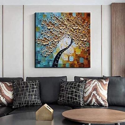 Hand Painted Wall Hanging Decor Impressionist Blossoming Almond Tree Flower Van Gogh Oil Painting on Canvas Support Base