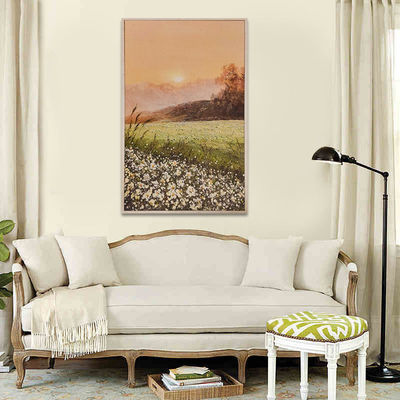 Colorful Thick Texture Country Field Landscape Painting Pure Hand-painted Artwork for Home Hotel Coffee Bars and Office