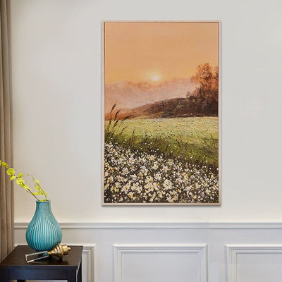 Colorful Thick Texture Country Field Landscape Painting Pure Hand-painted Artwork for Home Hotel Coffee Bars and Office