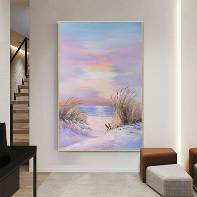 Customized Size Accepted Hand Painted Art Decor Painting Modern Textured Canvas Landscape Oil Painting for Living Room