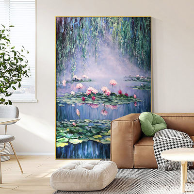 Modern Abstract Flower Wall Hanging Decor Customized Size Accepted Canvas Support Base Handmade Canvas Oil Painting