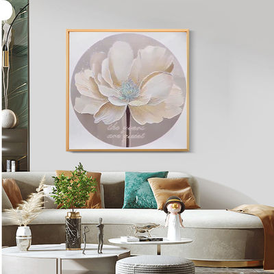 Hand Painted Modern Textured Flower Relief Wall Art Canvas Oil Painting for Custom Home Decoration