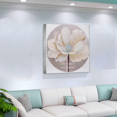 Hand Painted Modern Textured Flower Relief Wall Art Canvas Oil Painting for Custom Home Decoration
