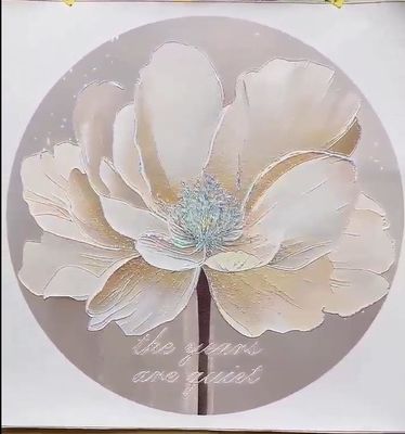 Hand Painted Modern Textured Flower Relief Wall Art Canvas Oil Painting for Custom Home Decoration