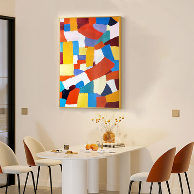 Modern Abstract Hand Painted Canvas Decoration Painting Colorful Textured Oil Painting Customized Size