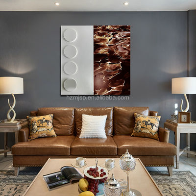 3D Wood Mixed Media Artwork Modern Wall Art Painting 6 Color Customized