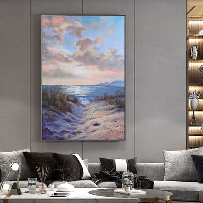 Modern Textured Canvas Oil Painting Hand Painted Seascape Art for Wall Hanging Decor