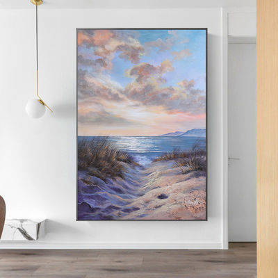 Modern Textured Canvas Oil Painting Hand Painted Seascape Art for Wall Hanging Decor