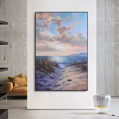 Modern Textured Canvas Oil Painting Hand Painted Seascape Art for Wall Hanging Decor
