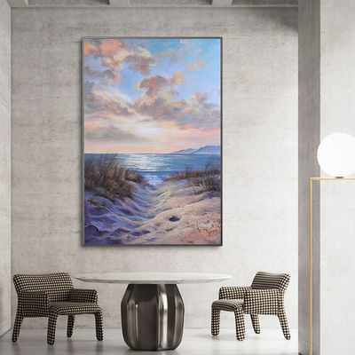 Modern Textured Canvas Oil Painting Hand Painted Seascape Art for Wall Hanging Decor