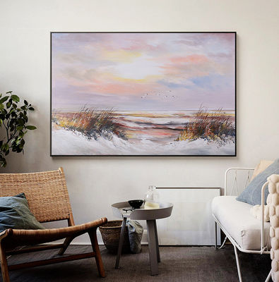 Hotel Office Decorative Painting Modern Hand Painted Pictures of Autumn Trees Landscape Oil Painting on Canvas Support Base