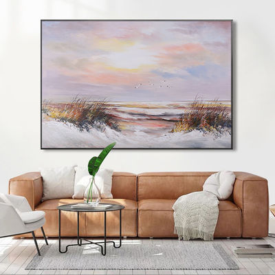 Hotel Office Decorative Painting Modern Hand Painted Pictures of Autumn Trees Landscape Oil Painting on Canvas Support Base