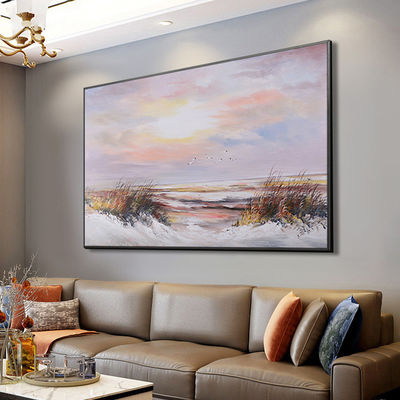 Hotel Office Decorative Painting Modern Hand Painted Pictures of Autumn Trees Landscape Oil Painting on Canvas Support Base