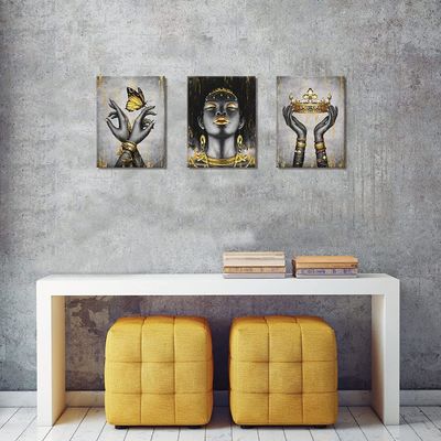 Original Modern Artwork Hand Painted Oil Painting Three Pieces Canvas Wall Art for Home Decor