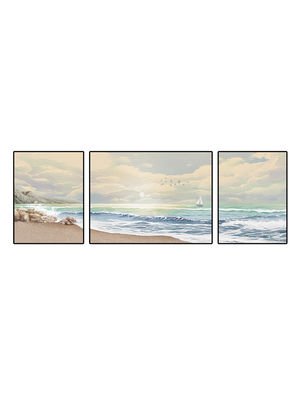 Modern Seascape Landscape Hand Painted Art Oil Paintings Canvas for Colorful Textured Home Decor 6 Color Print Method